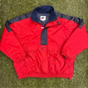 Vintage Nike 90s Y2K Center Swoosh Insulated Half Zip Anorak Popover Jacket XL